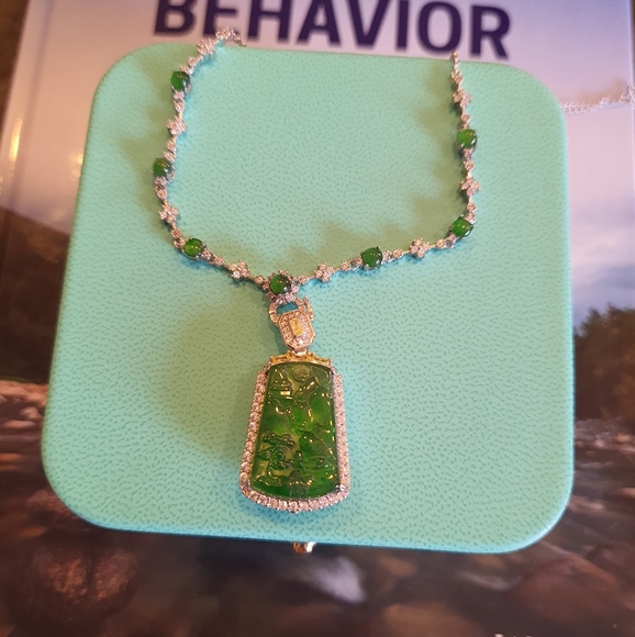 Untreated Guatemala Jadeite Jade Pendant Necklace - Picture 2 of 12